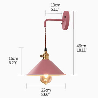 MIRODEMI® Durango | Country industrial iron wall lamp with 7 colors for bedroom, dining room, restaurant, cafe, shop | wall sconces | wall light | pendant