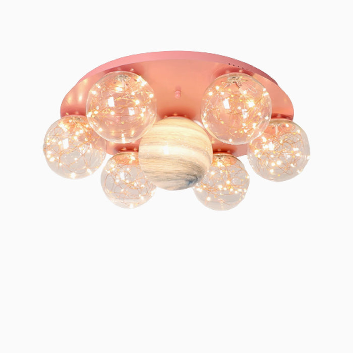 MIRODEMI® Ebikon | pink Lantern Planet Ceiling Lamp for Kids Room