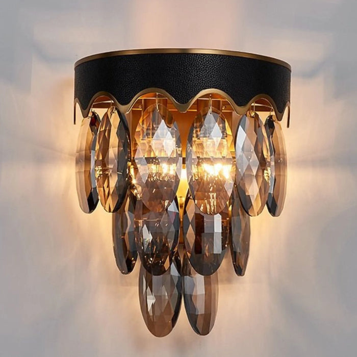 Black Crystal Wall Lighting | luxury style |crystals in interior | dazzling crystals