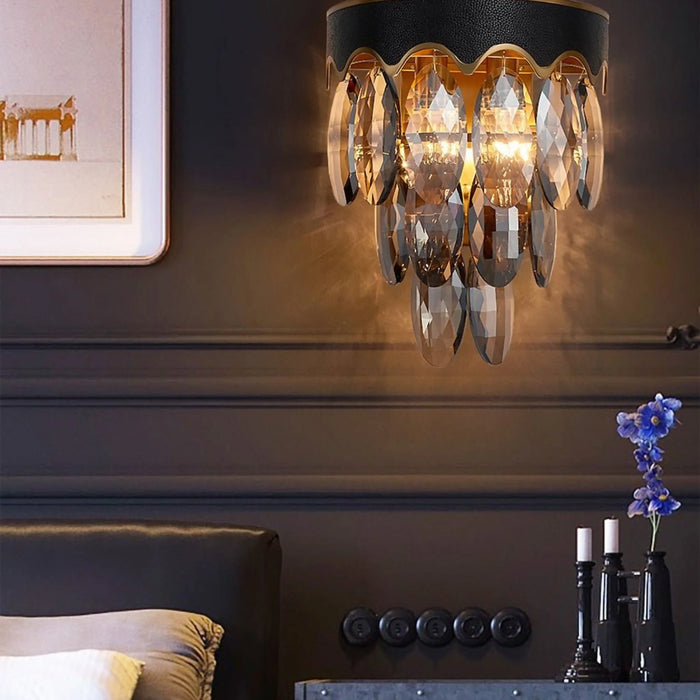 Black Crystal Wall Lighting | luxury style |functional art
