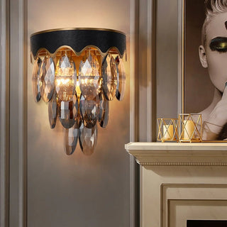 Black Crystal Wall Lighting | luxury style |crystals in interior