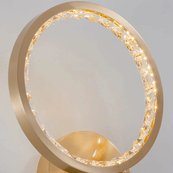 MIRODEMI® Elche | Gold Modern Small Crystal Copper LED Wall Lamp | wall sconce | wall light