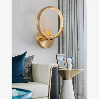 MIRODEMI® Elche | Gold Modern Small Crystal Copper LED Wall Lamp | wall sconce | wall light