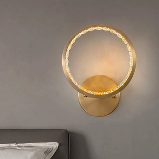 MIRODEMI® Elche | Gold Modern Small Crystal Copper LED Wall Lamp | wall sconce | wall light