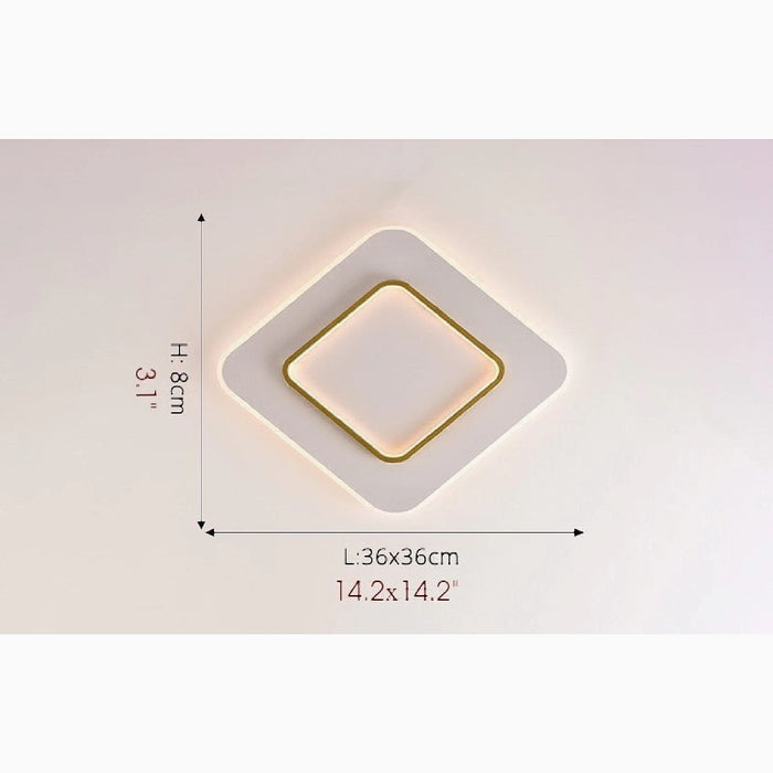 MIRODEMI® Enghien | golden Square LED Ceiling Light