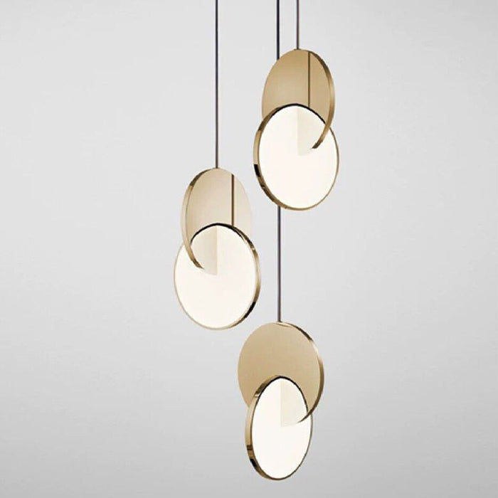 MIRODEMI® Èze Round Stainless Steel Hanging Light Fixture Gold / 7*10 / Warm Light