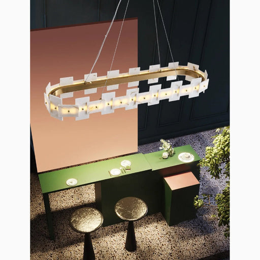 MIRODEMI® Farinole | Oval Classy and Stylish Marble Ceiling Chandelier