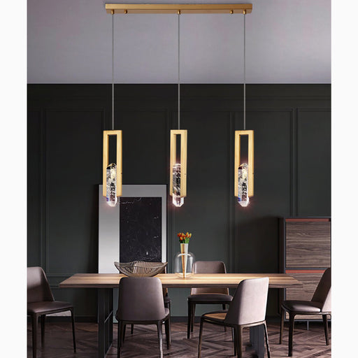 MIRODEMI® Finale Ligure | Elegant Postmodern Copper Crystal Pendant Lamp