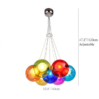 MIRODEMI® Flüelen | Luxurious Rainbow Glass Ball Chandelier for Living Spaces