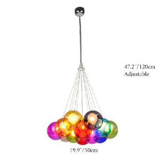 MIRODEMI® Flüelen | Stunning Multicolored Pendant Chandelier with Glass Spheres