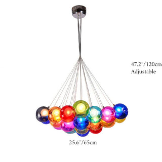 MIRODEMI® Flüelen | Decorative Rainbow Glass Ball Chandelier for Living Rooms