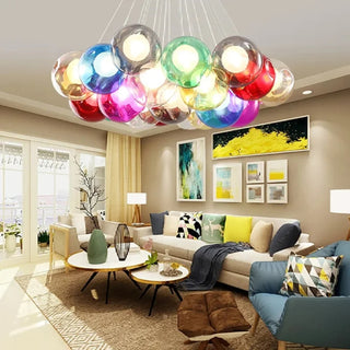 MIRODEMI® Flüelen | Colorful Glass Sphere Hanging Chandelier