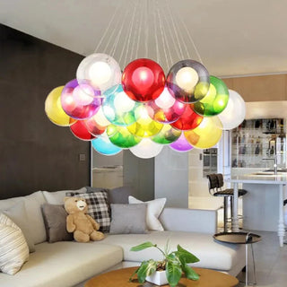 MIRODEMI® Flüelen | Artistic Glass Ball Chandelier with Rainbow Finish