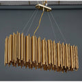 MIRODEMI Fontan Trendy Rectangle Gold Stainless Steel Chandelier For Kitchen Island