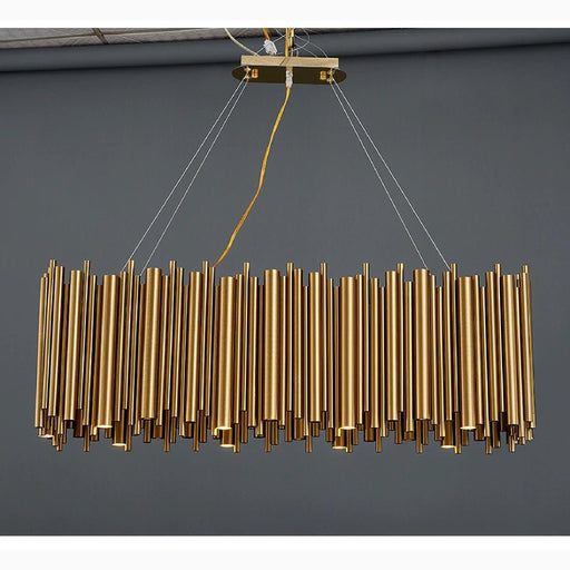 MIRODEMI Fontan Trendy Rectangle Gold Stainless Steel Chandelier For Kitchen