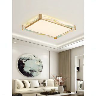 Fribourg | Rectangular LED Сopper Ceiling Lamp from Mirodemi for Living Room, Kitchen, Dining Room, Bedroom | Cool Light | Warm Light | LED Light | Creative Style |