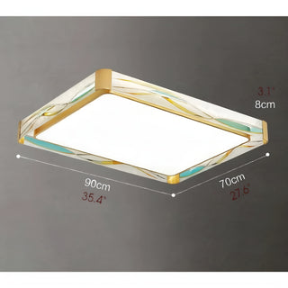  Fribourg | Rectangular LED Сopper Ceiling Lamp from Mirodemi for Living Room, Kitchen, Dining Room, Bedroom | Cool Light | Warm Light | LED Light | Creative Style |