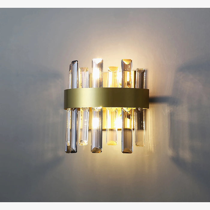 MIRODEMI® Gandia | Brushed Gold design wall sconce | wall light for home