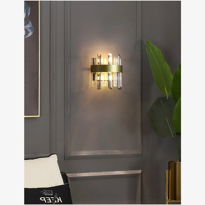 MIRODEMI® Gandia | Brushed Gold design wall sconce | wall light for home