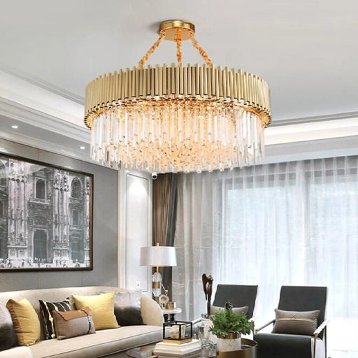 MIRODEMI® Garlenda | Gold rectangle chandelier for dining room, kitchen island
