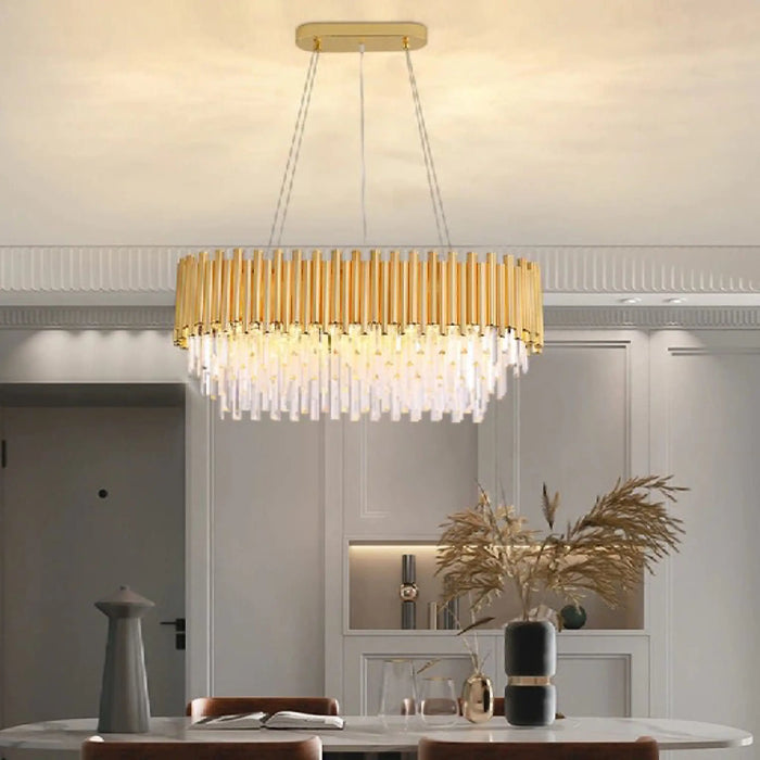 MIRODEMI® Garlenda | Gold Stunning Rectangle chandelier for Dining room, Kitchen Island