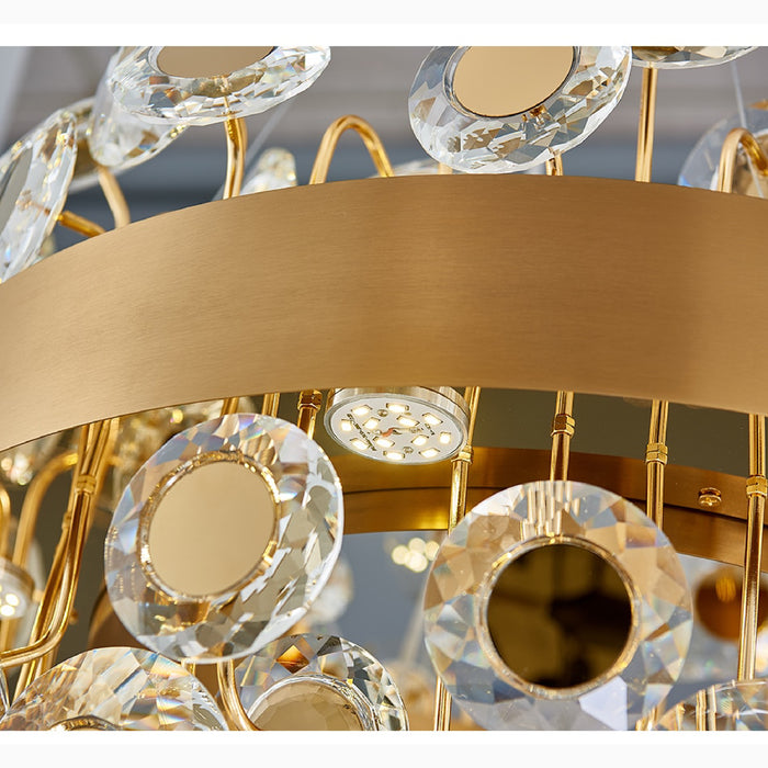 MIRODEMI Garlenda Trendy Rectangle Gold Crystal Chandelier LED Lamp