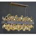 MIRODEMI Garlenda Trendy Rectangle Gold Crystal Chandelier Silver Lights On