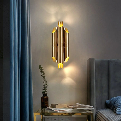 Brushed gold LED wall sconce | modern lighting fixture | minimalistic