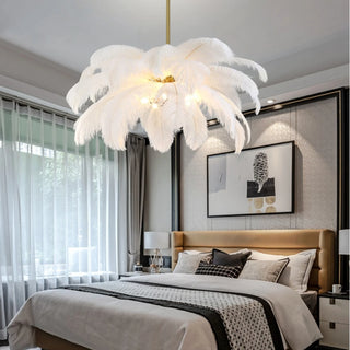 MIRODEMI® Gembloux | White Feather Round Chandelier