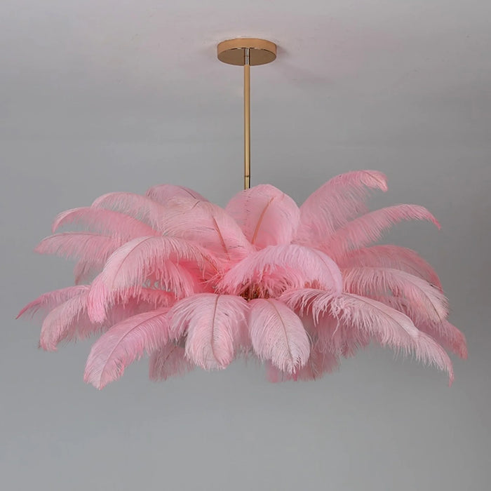 MIRODEMI® Gembloux | Pink Feather Round Lamp