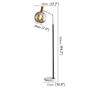 MIRODEMI® Geneva | Stylish Gold Glass Luxury Floor Lamp for Living Room, Bedroom, Home, Hall