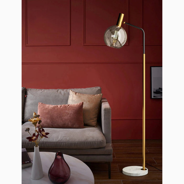 MIRODEMI® Geneva | Stylish Gold Glass Luxury Floor Lamp for Living Room, Bedroom, Home, Hall