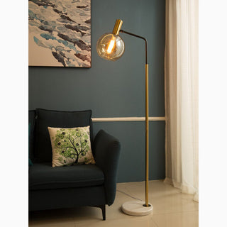 MIRODEMI® Geneva | Stylish Gold Glass Luxury Floor Lamp for Living Room, Bedroom, Home, Hall