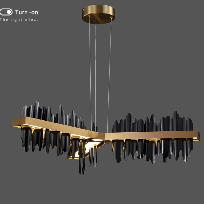 MIRODEMI® Genève | Black/Gold Long Lighting for Living Room