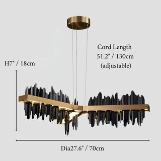 MIRODEMI Genève | Black/Gold Long Chandelier for Dining Room