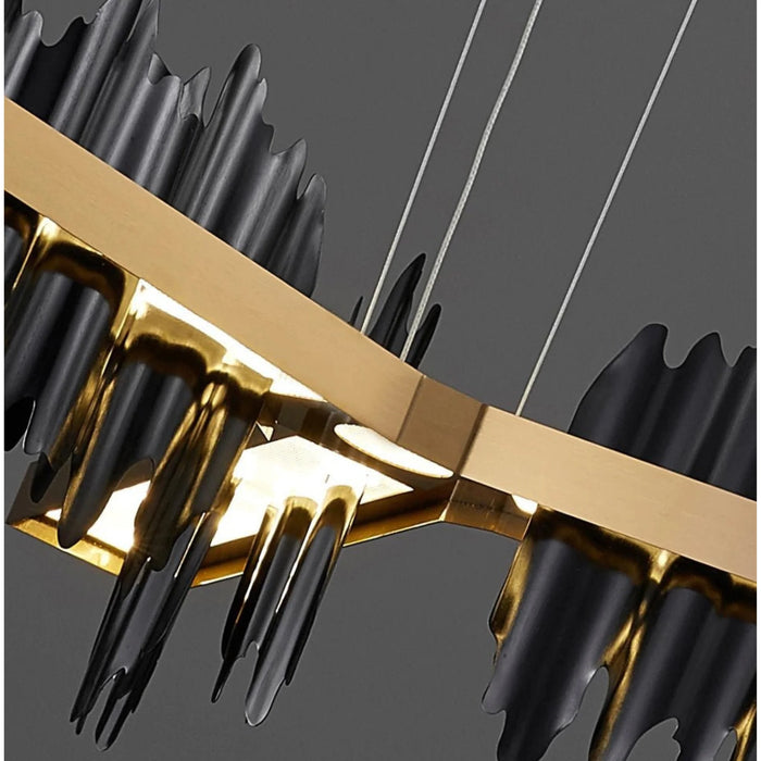 MIRODEMI® Genève | Black/Gold Long Lamp for Living Room