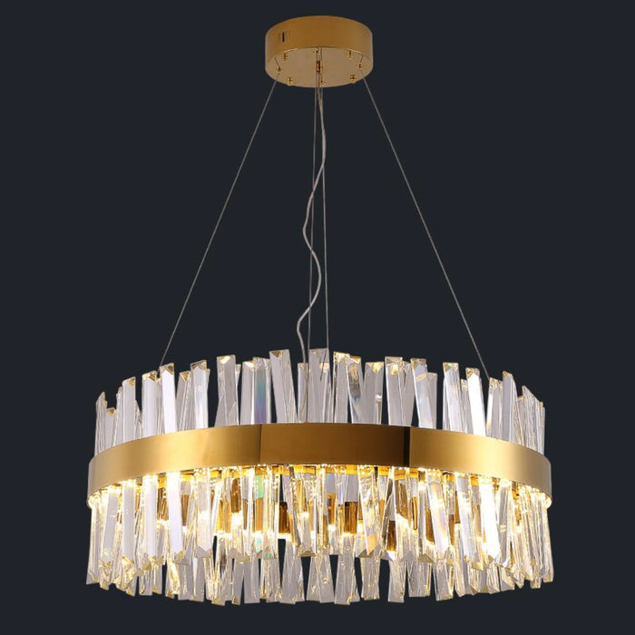 MIRODEMI® Genk | Gold/Chrome Round Chandelier for Hall