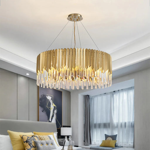 Gent | Drum Gold Crystal Chandelier from Mirodemi for Bedroom