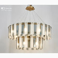 MIRODEMI® Geraardsbergen | Chrome Glass Round Chandelier