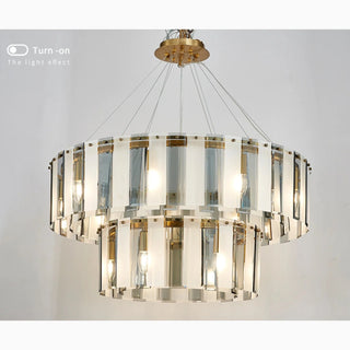 MIRODEMI® Geraardsbergen | Chrome Glass Round Chandelier