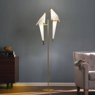 MIRODEMI® Gersau | Artistic Gold Modern Parrot-Shaped Floor Lamp for Living Room, Bedroom, Home, Hall