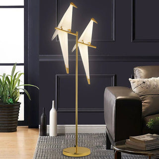 MIRODEMI® Gersau | Artistic Gold Modern Parrot-Shaped Floor Lamp for Living Room, Bedroom, Home, Hall