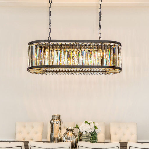 MIRODEMI Gistel American Large Oval Retro LED Chandelier For Dining Room