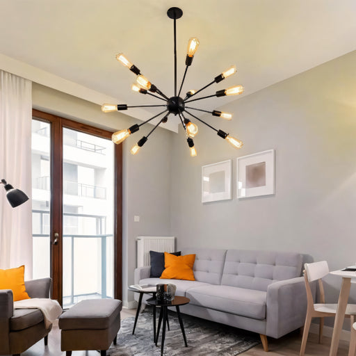 MIRODEMI® | Gland Creative Iron Chandelier in the Shape of 12-arm Satellite for Dining Room