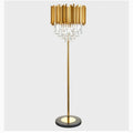 MIRODEMI® Glarus | Gold Stainless Steel Crystal Modern Floor Lamp for Living Room, Bedroom, Home, Hall