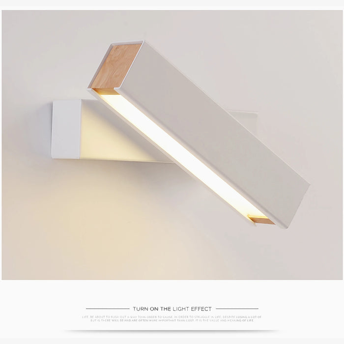 MIRODEMI® Granollers | Nordic Solid Wood Rotating Wall Sconce | wall light |wall sconce |
