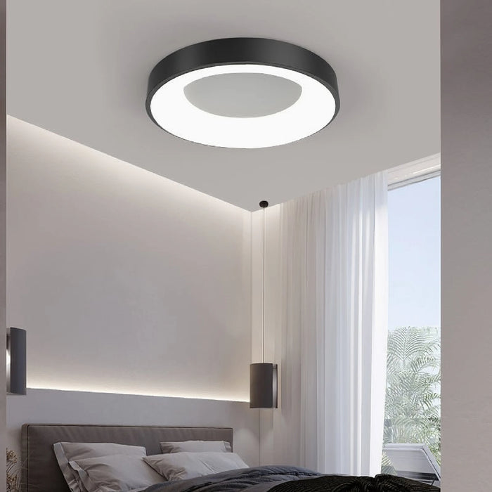 MIRODEMI® Hamont-Achel | Modern Dimmable black LED Ceiling Lamp