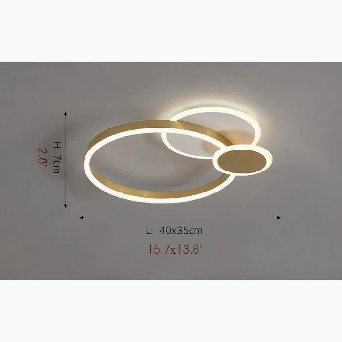 MIRODEMI® Hannuit | Luxury Round golden Acrylic LED Ceiling Light