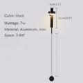 MIRODEMI® Hergiswil | Black/Gold Simple Rotating Indoor LED Wall Sconce | wall light | wall sconces | wall lamp