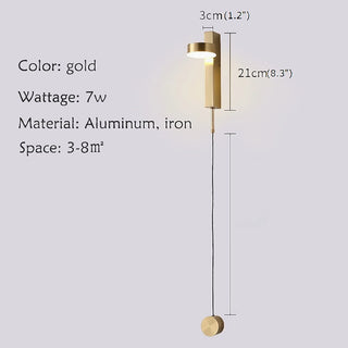 MIRODEMI® Hergiswil | Black/Gold Simple Rotating Indoor LED Wall Sconce | wall light | wall sconces | wall lamp